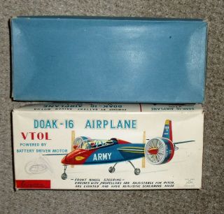Rare Vintage CRAGSTAN Toys Japan DOAK - 16 ARMY Airplane VTOL BOX 40271 2