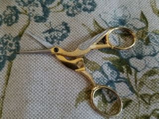 Antique 10k Gold Thimble Flower with Soligen Germany Crane Embroidery Scissors 5