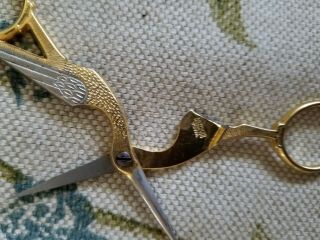 Antique 10k Gold Thimble Flower with Soligen Germany Crane Embroidery Scissors 7