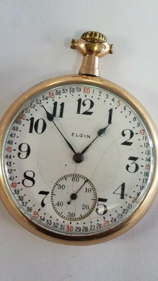 Vintage 16 Size Elgin Pocket Watch,  Running
