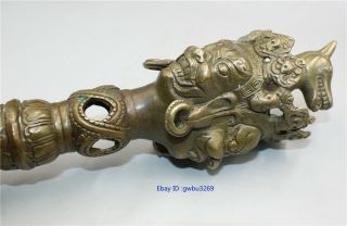 Tibetan Buddhist Classical Brass Hayagriva Buddha Phurpa Vajra Pestle 3