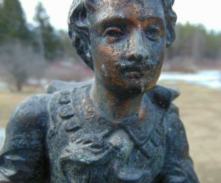 Antique Spelter Bronze Copper Spanish Conquistador Statue Man Victorian Royalty 3