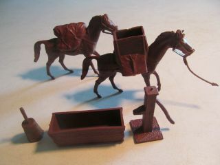 Complete Set Marx Custer/giant Fort Apache Pack Horses/accessories