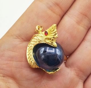 Naga Eye Ball Necklace Thai Amulet Talisman Rich Pendant Luck Magic Hot Rich Blu