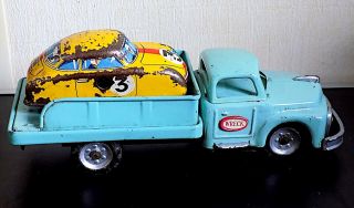 Vintage Tinplate Friction Wreck Truck,  Japan,  Clockwork Car,  W.  Germany