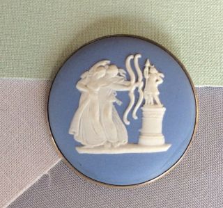 Large,  1,  1/2” Wedgewood In Sterling Button