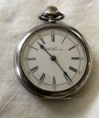 Vintage Antique Seth Thomas Sterling Silver Pocket Watch - Not