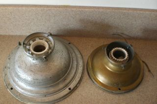 2 Vintage Art Deco Brass Ceiling Light Fixture Old Antique Lighting