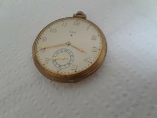 Old Pocket Watch Elgin 15 J 10 K Gold Filled Case Usa C 1936
