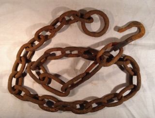 Antique Wrought Iron Chain For Large Lantern Or Chandelier