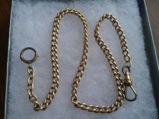 Antique Simmons Gold Filled Pocket Watch Holder Gate Chain Fob Swivel Clasp