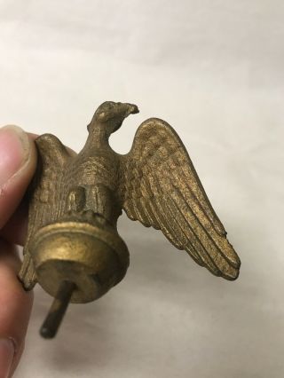 ANTIQUE or VINTAGE DETAILED SOLID BRONZE AMERICAN BALD EAGLE FINIAL FLAG TOPPER 2