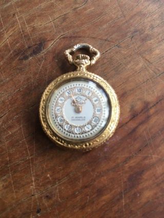 Vintage Mondaine 17 Jewels Incabloc Pocket Watch Ornate Gold Filled Well