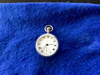Waltham Pocket Watch 15 Jewels Ald Dennison Solid Silver Size 18 Case Running