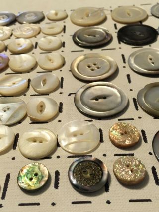 Antique & Vintage Buttons - Mother of Pearl,  Abalone,  Shell - Various Sizes LOT7 5