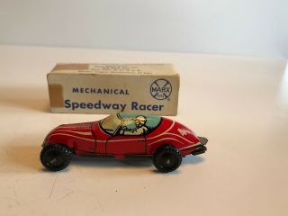 Vintage Marx Mechanical Speedway Racer Tin Wind - Up Toy Box