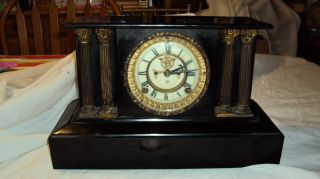 Antique Ansonia " Boston " Model Open Escapement Cast Iron Mantle Clock Repair