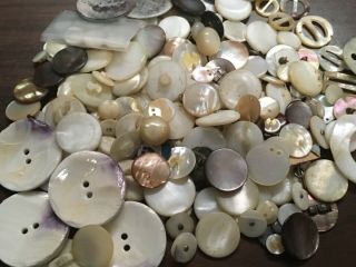 Antique & Vintage Buttons - Mother Of Pearl,  Abalone,  Shell - Various Sizes Lot6