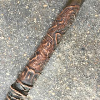 antique a long neck pipe made of brass in ancient China 6