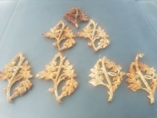 Antique Vtg Cast Iron Oak Leaf Acorns Rustic Garden Segment Decor Shape Segment