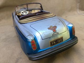 German tippco 1950s tinplate friction drive American Cadillac open top toy car 4
