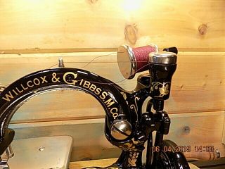 Antique Hand Crank Willcox Gibbs sewing machine.  RESTORED 1876 4