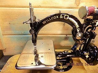 Antique Hand Crank Willcox Gibbs sewing machine.  RESTORED 1876 5