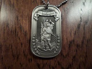 St.  Christopher Protect Us Religious Dog Tag Marine Corps Army Navy Air Force