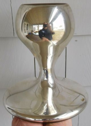 7 " Antique Mercury Glass Bulbous Shaped Candle Holder,  Centerpiece,  Vase