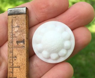 Antique Victorian White Milk Glass Button Large XL 1 1/16” 5