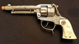 Hubley Cast Iron Texan Cap Gun With Bullets Perfectly.  Finish.