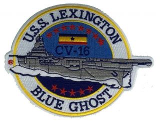 Uss Lexington Cv - 16 Patch Usn Navy Ship Blue Ghost Essex Class Aircraft Carrier