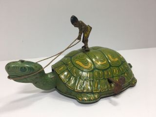 Vintage Tin Wind Up Toy Chein Turtle 1930’s