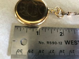Bulova 10k Gold Plated Pocket Watch w/Gold Filled FobChain,  Runs FREEship,  4998 6