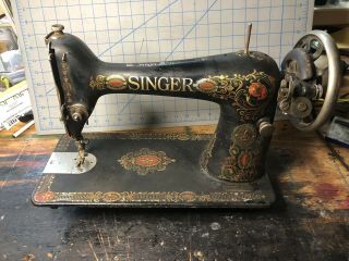 1910 Antique Red Eye Singer Treadle Sewing Machine Head Sn G5960656