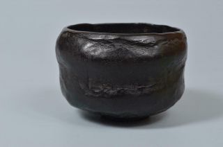 S6971: Japanese Old Kiyomizu - Ware Black Glaze Tea Bowl Green Tea Tool