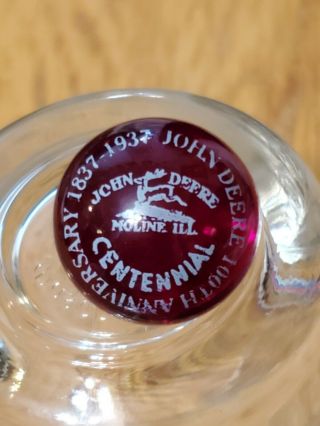 John Deere 1937 Rare Antique Pontilled Glass Red Ruby Marble 12/13 Inch Moline