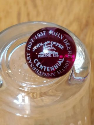 John Deere 1937 Rare Antique Pontilled Glass Red Ruby Marble 12/13 Inch Moline 2