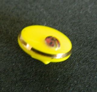 Vintage Glass Realistic LADY BUG on Yellow Button SO SWEET 3