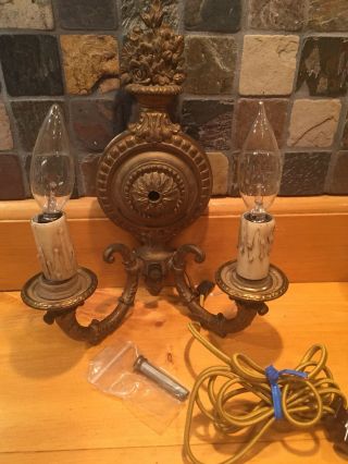 Vintage C.  B.  M Co.  Wall Solid Brass Light Sconce Fixture No.  3422