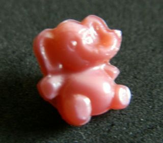 Realistic Vintage Glass Kiddie Button Pink Elephant Sweet