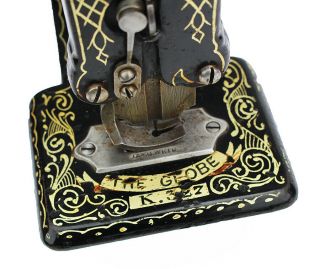 Pre - 1873 miniature cast - iron antique sewing machine 3