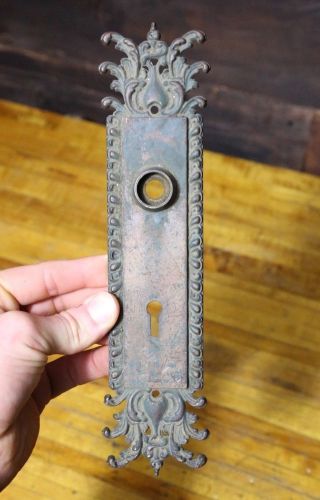 Antique Bronze Or Brass Victorian Keyhole Cover Door Knob Plate Vintage Gothic