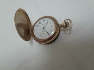Old Pocket Watch Waltham C 1907 Engraved Hunter Case