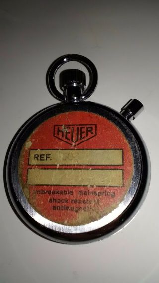 VINTAGE HEUER TRACKMATE MECHANICAL STOP WATCH GREAT No Glass Crystal Bezel 3