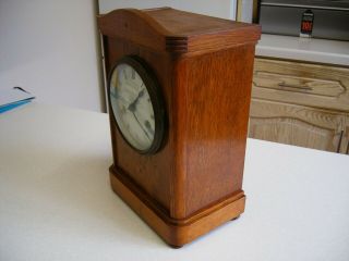 Antique Oak Cased Hamburg American Mantel Clock - For Repair (2085) 2