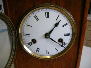 Antique Oak Cased Hamburg American Mantel Clock - For Repair (2085) 6