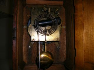 Antique Oak Cased Hamburg American Mantel Clock - For Repair (2085) 7