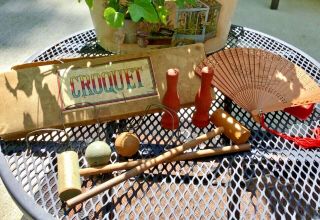 Antique/vintage Miniature Croquet Set From Germany An Japanese Hand F