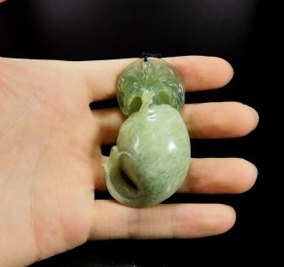 100 Natural Hand - carved Chinese Jade Pendant jadeite Necklace radish&coin 983d 5